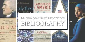 A collage of books about American Muslims
