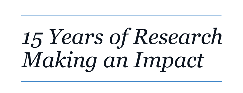 15 Years of Research Making an Impact