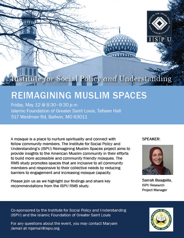 Reimagining Muslim Spaces St Louis event flyer