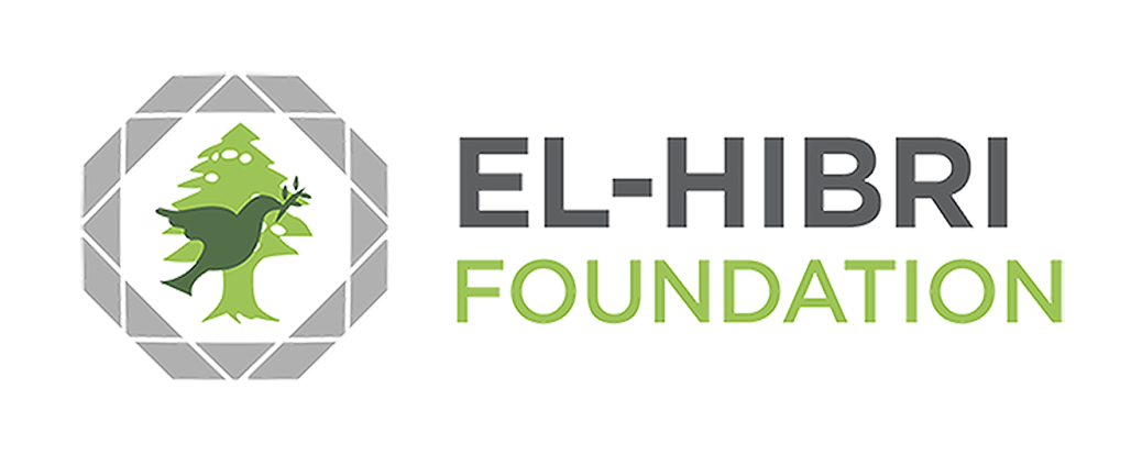 El-Hibri Foundation logo (a green bird with an olive branch in its beak superimposed on a light green pine tree)