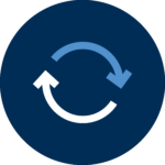 two arrows showing a feedback loop