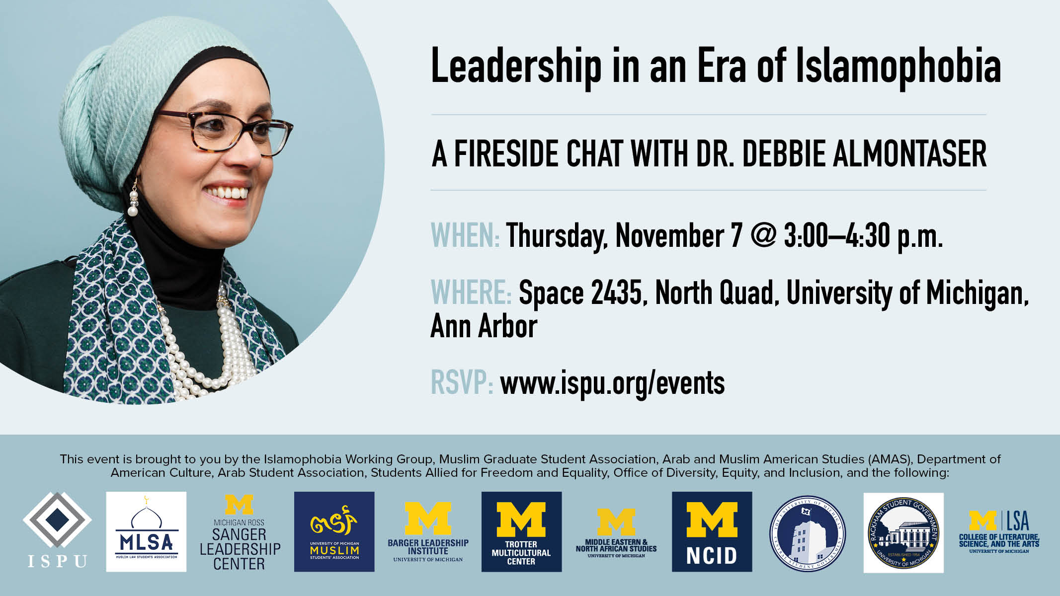 Leadership in an era of Islamophobia event flyer