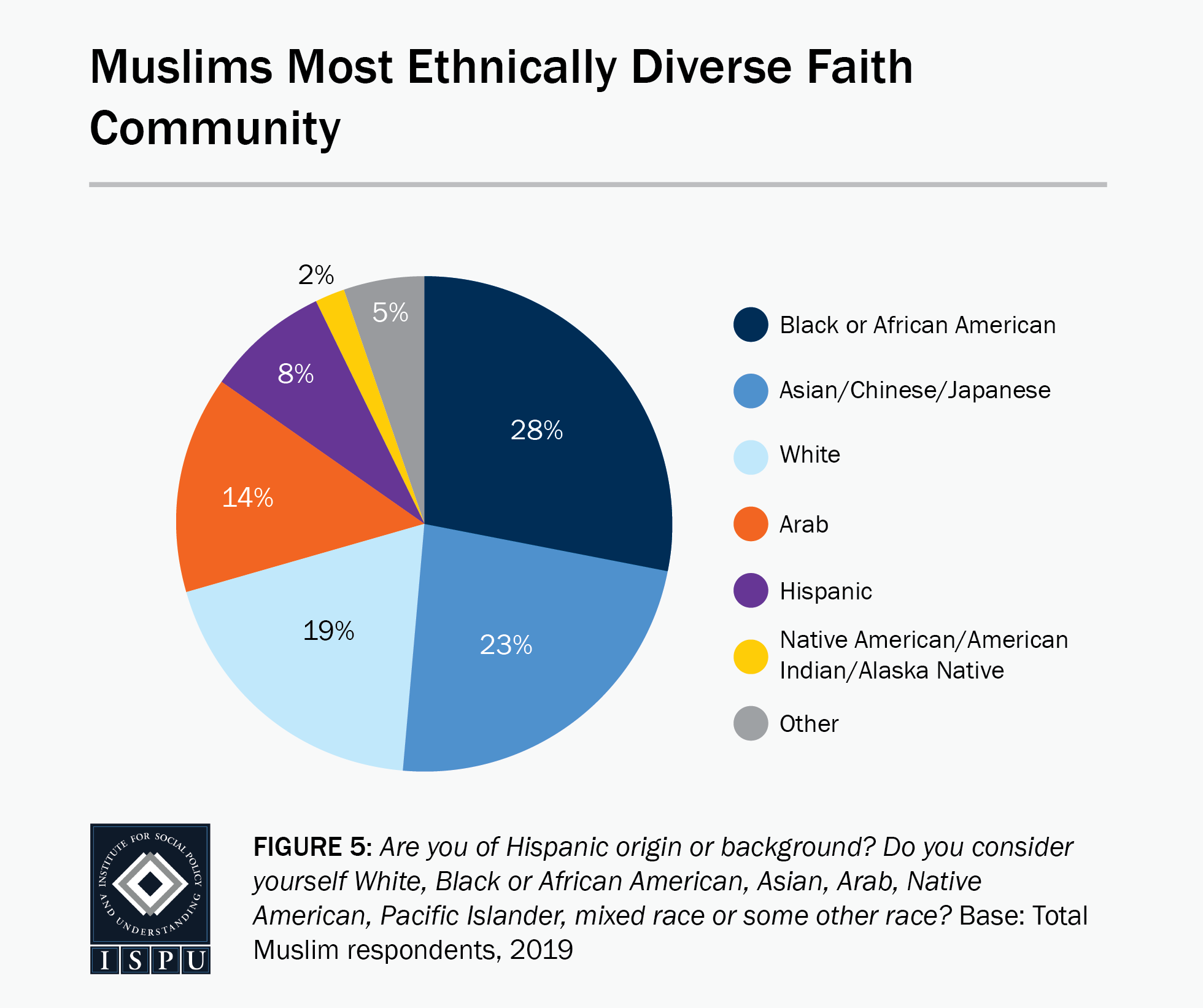 Figure 5: A pie graph showing the racial breakdown of American Muslims