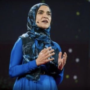 Dalia Mogahed giving a TED talk