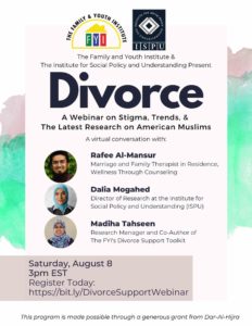 Divorce: A Webinar on stigma, trends, and the latest research on American Muslims